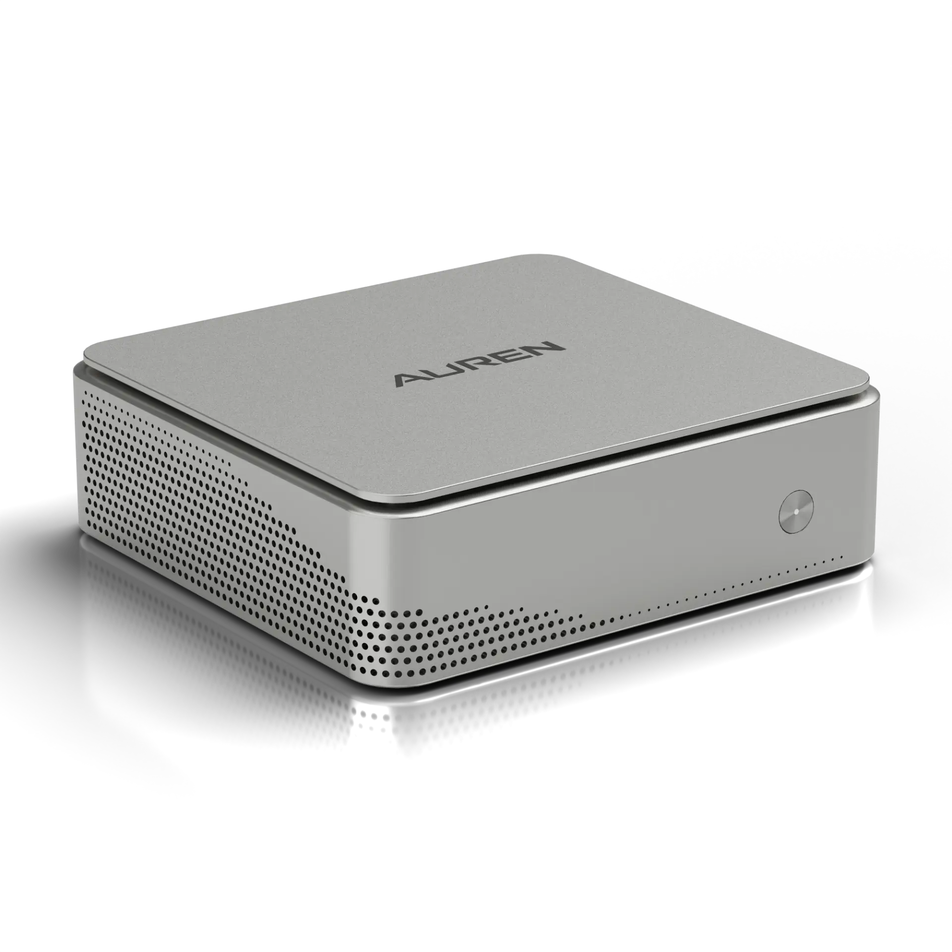 Auren One 32 in Brushed Silver, three-quarter view